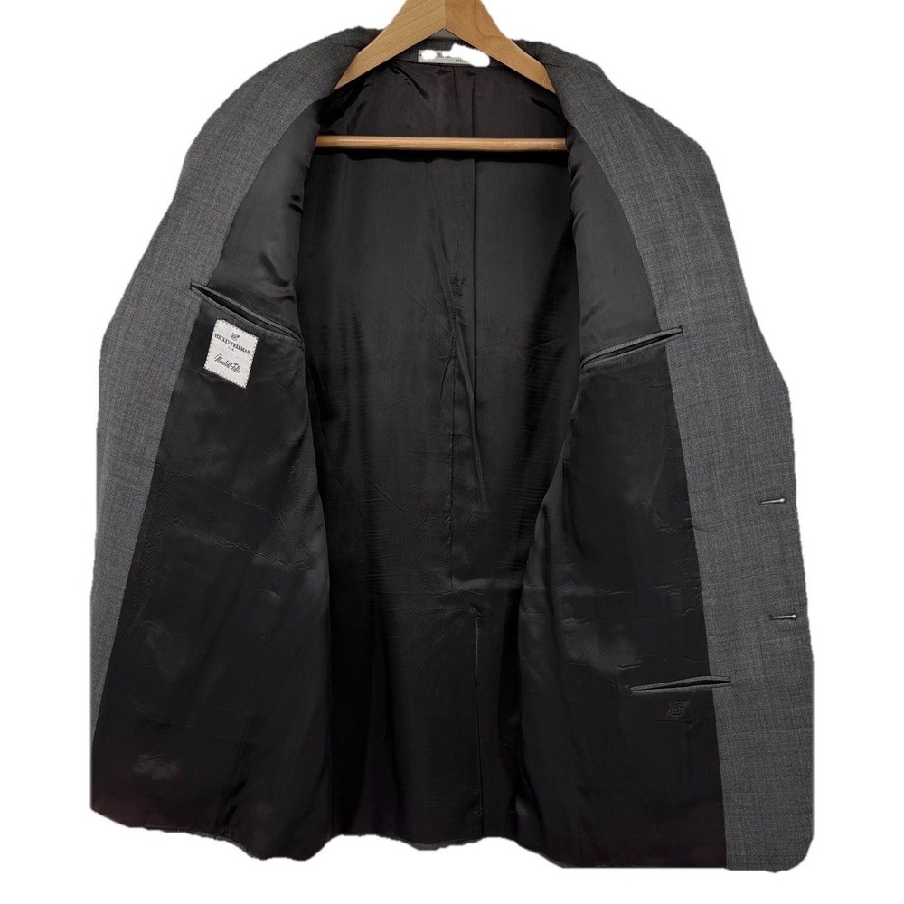 Hickey Freeman 42L Gray 100% Wool Blazer Men USA Made Luxury Sport Coat Tailored - Picture 3 of 13